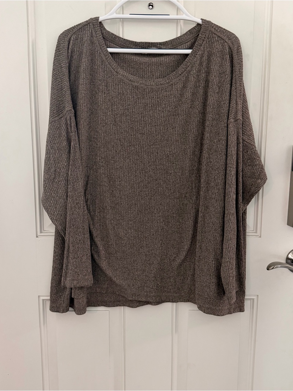 Soft Surroundings Rib Knit Sweater 3X | Light Brown